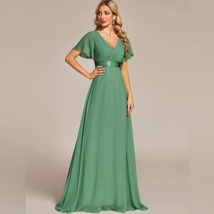Ever Pretty Green Chiffon Bridesmaid Dress